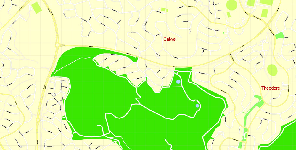 Canberra Printable Map, Australia, exact vector street map, V11.11 ...