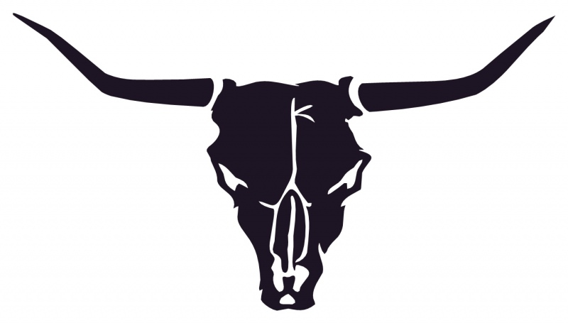 Black arrow and bull skull clipart