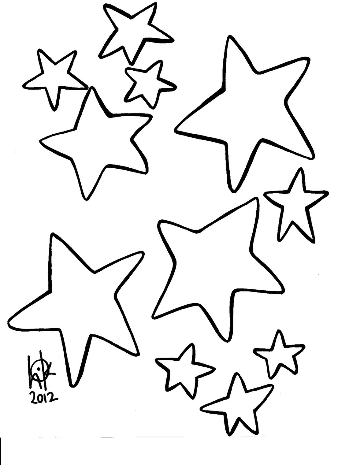 Stars Line Drawing Clipart - Free to use Clip Art Resource