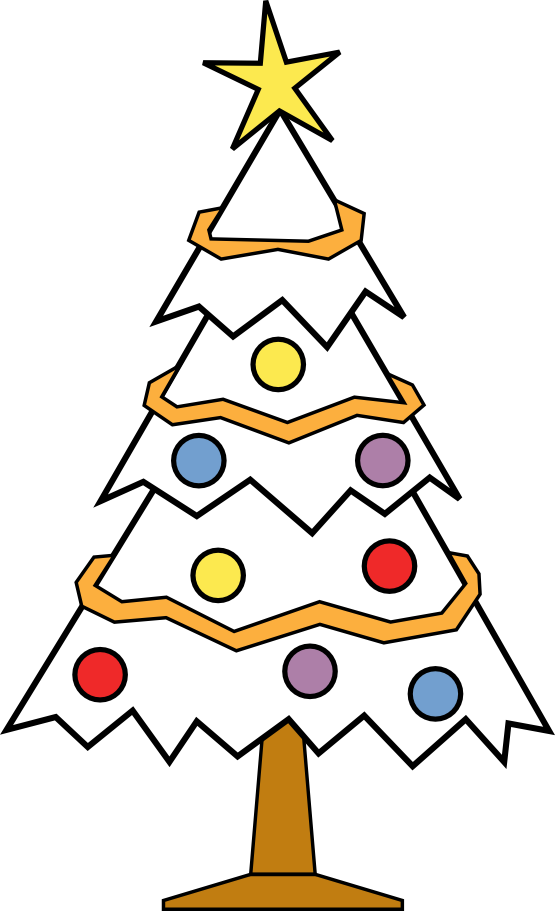 Black And White Xmas Tree Clipart