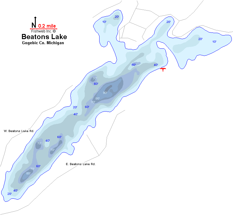 Beatons Lake Map Gogebic County Michigan Fishing Michigan Interactive