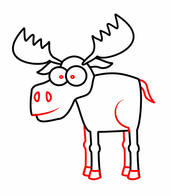 Drawing a cartoon moose