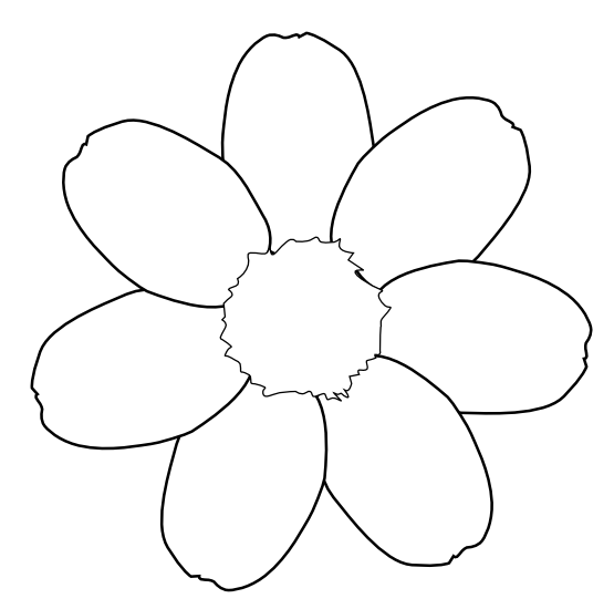 daisy flower 3 black white line art tattoo tatoo SVG