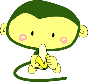 Monkey Eating Banana clip art - vector clip art online, royalty ...