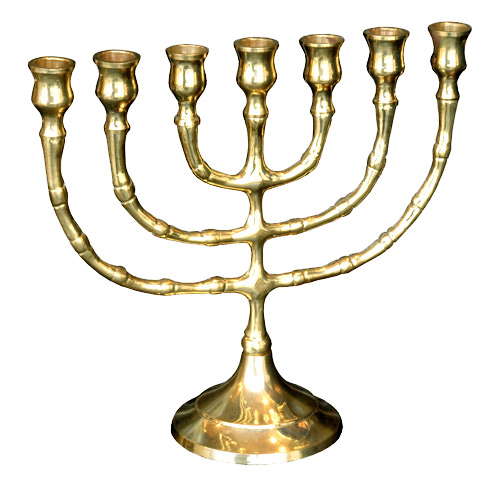 Menorahs (Candelabras) - Menorah, ''Temple Style'', Large Brass, 8 ...