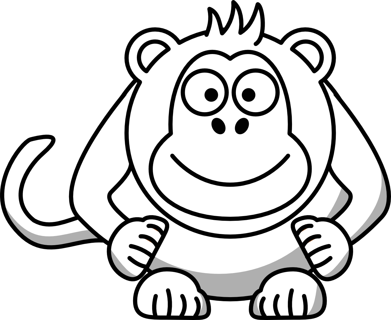 Monkey Coloring Clipart