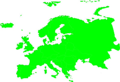 Green silhouette of map of Europe | Public domain vectors