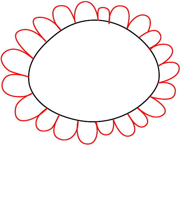 Steps On Drawing A Sun Petal Drawing - ClipArt Best