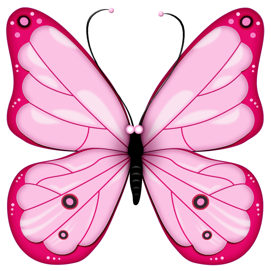 Pink and black butterfly clipart