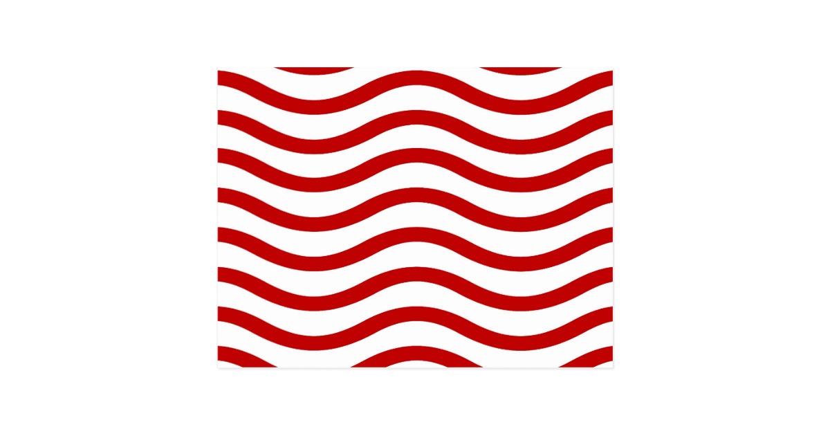 Fun Red and White Wavy Lines Stripes Pattern Gifts Postcard | Zazzle