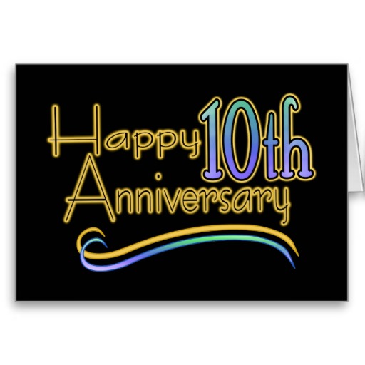 Happy 10th Anniversary Greeting Cards from Zazzle.