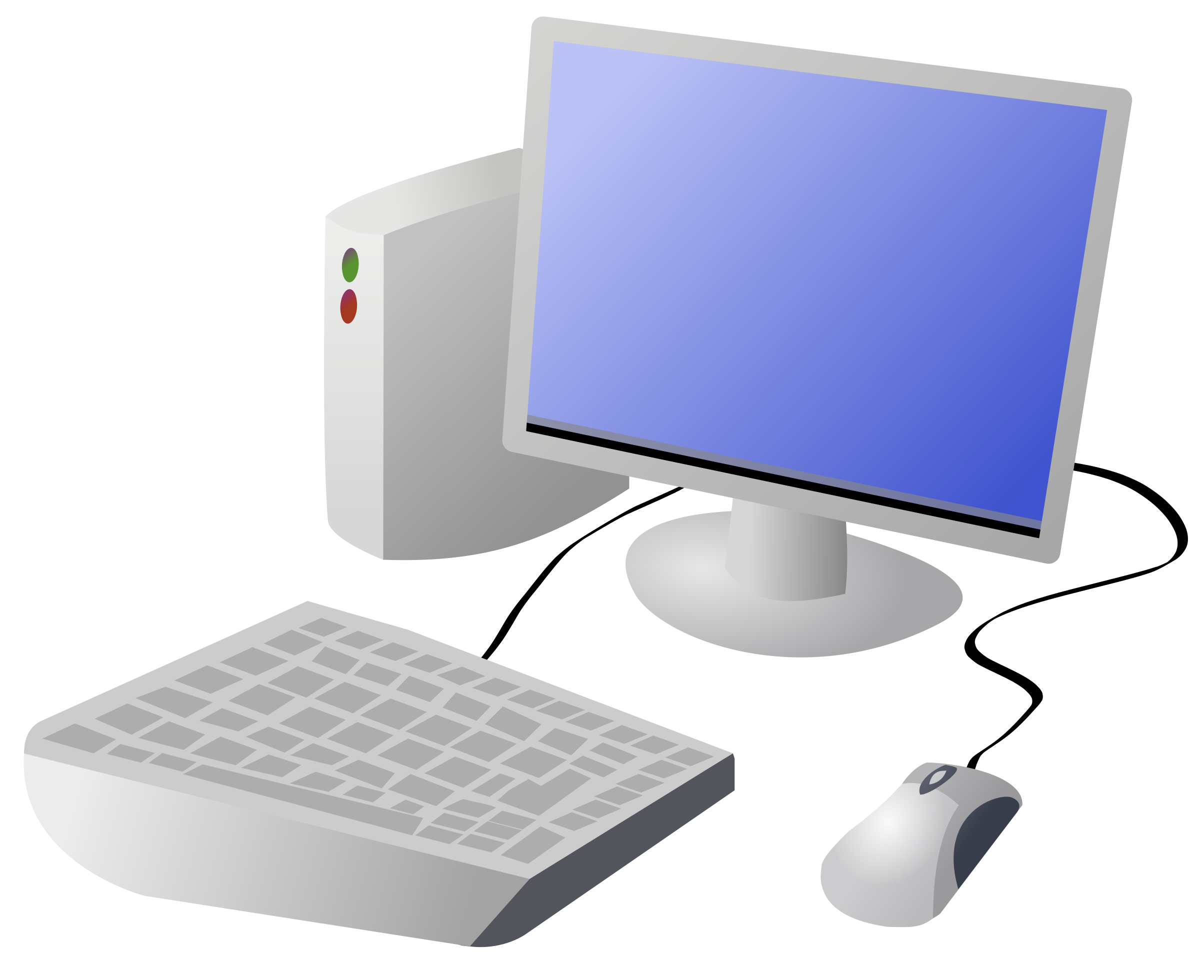 Clipart - Cartoon Computer and Desktop