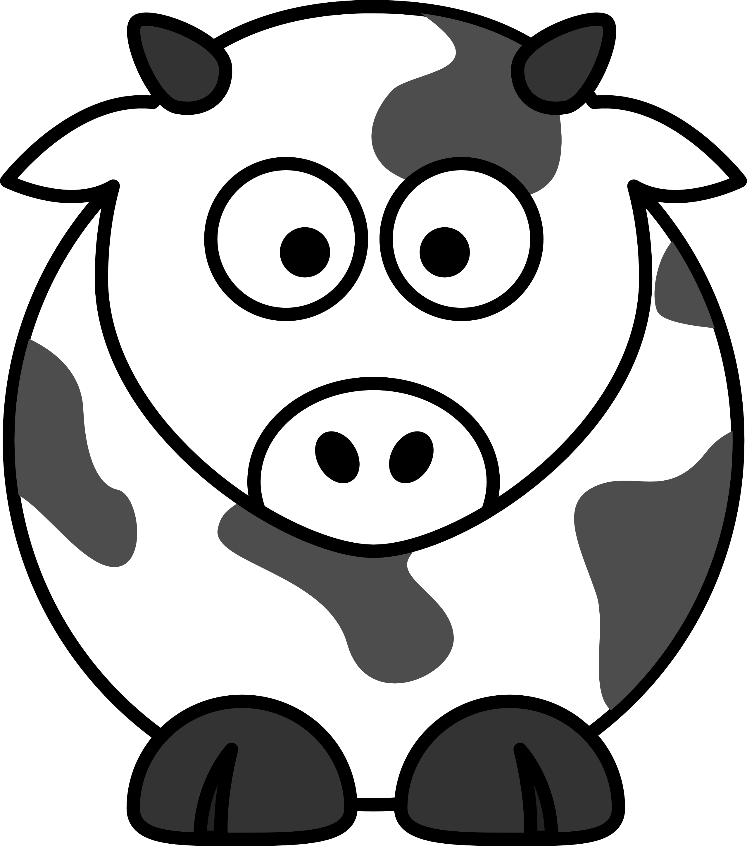 lemmling Cartoon cow black white line art Scalable ...