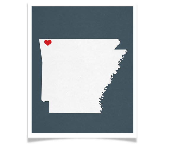 Arkansas Silhouette State Map Custom Personalized by EmbieOnline