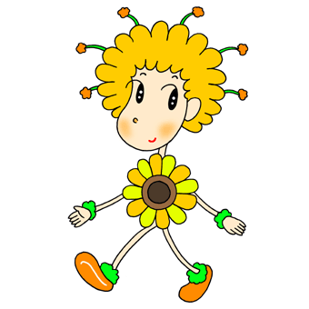 Art site of "Illustrator T-KONI": Cartoon character - ?Flower girl?