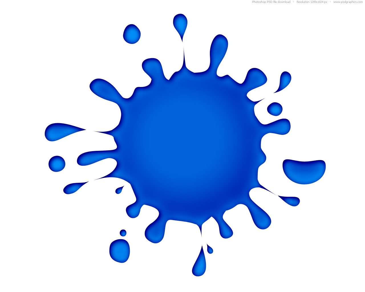 Cool ink splatter, blue splash | PSDGraphics