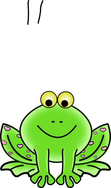 Green Valentine Frog With Pink Hearts clip art Free Vector