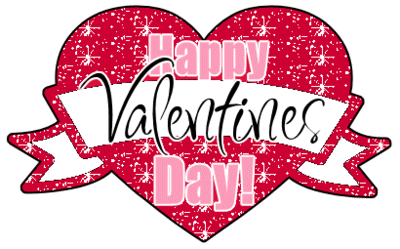 Happy Valentine's Day Heart Animated Glitter Graphic - 3522