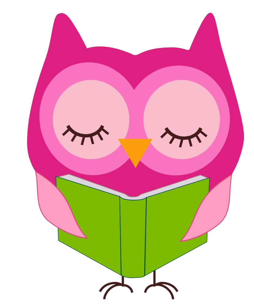 Owl reading clip art