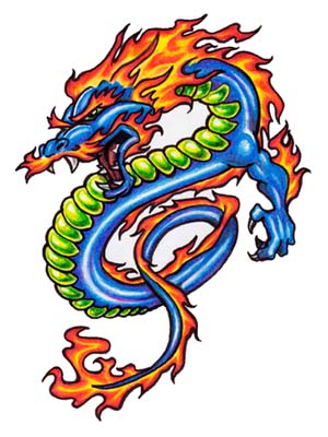 Colored Dragon Designs For Tattoo Hunter Clipart - Free to use ...
