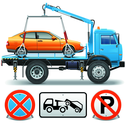 Trailers and traffic signs vector - Vector Card, Vector Traffic ...