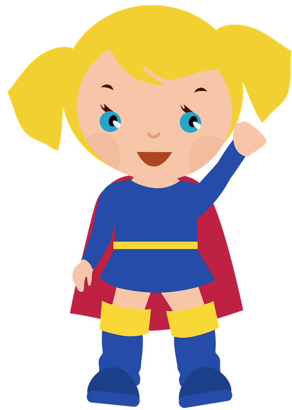 Boy and girl superhero clipart