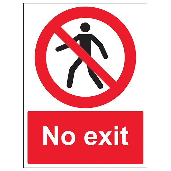 No Exit With Man - Portrait | Safety Signs 4 Less