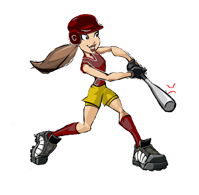 Cartoon Softball Player