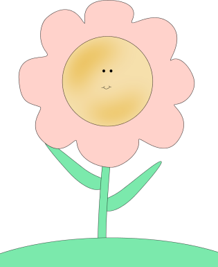 Happy Face Flower Clip Art Image Pink Flower With A Happy Smiley ...