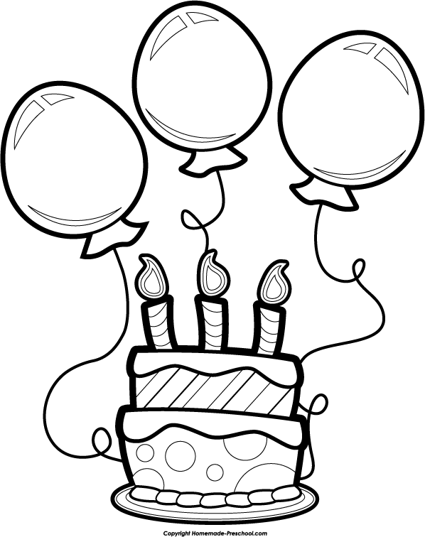 Birthday Cake Outline Clipart Black And White 78224 | DFILES