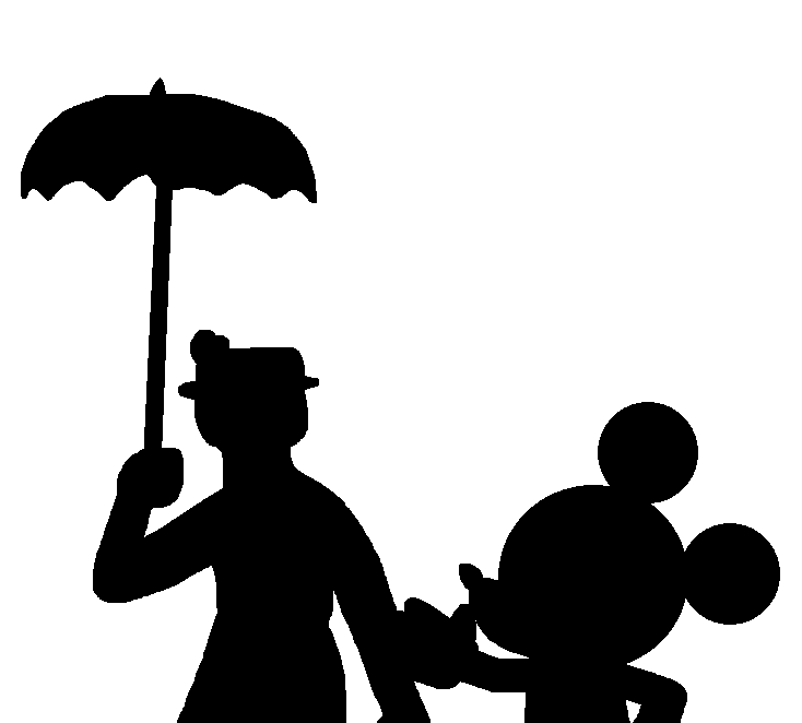 Mickey silhouette clipart black and white