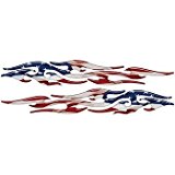 Amazon.com: Full Color Tribal Reflective American Flag Flame ...