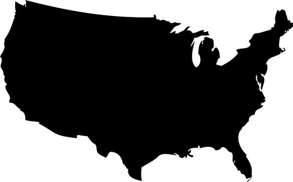 Usa map silhouetter clipart vector free