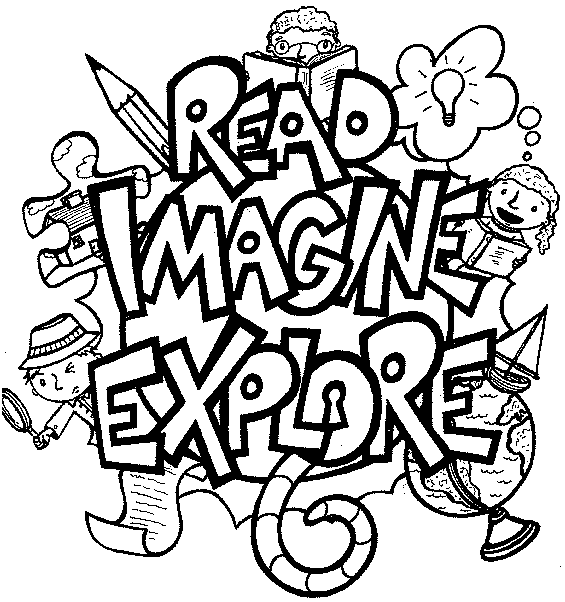 Clipart kids reading black and white - ClipartFox