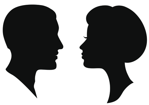 Man woman silhouette clipart