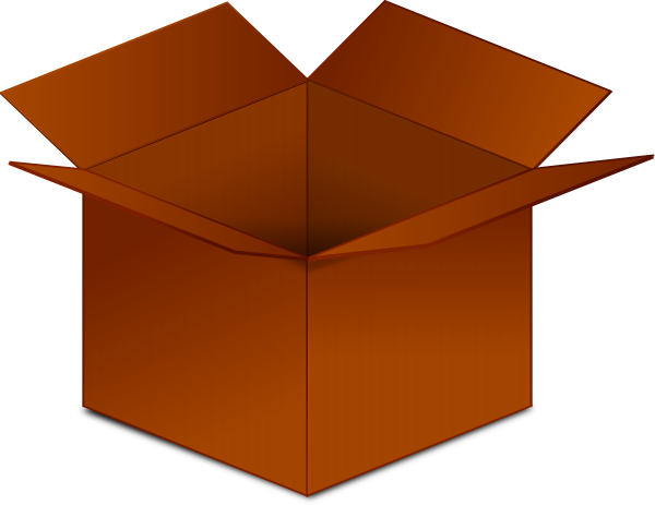 Circle cardboard box clipart