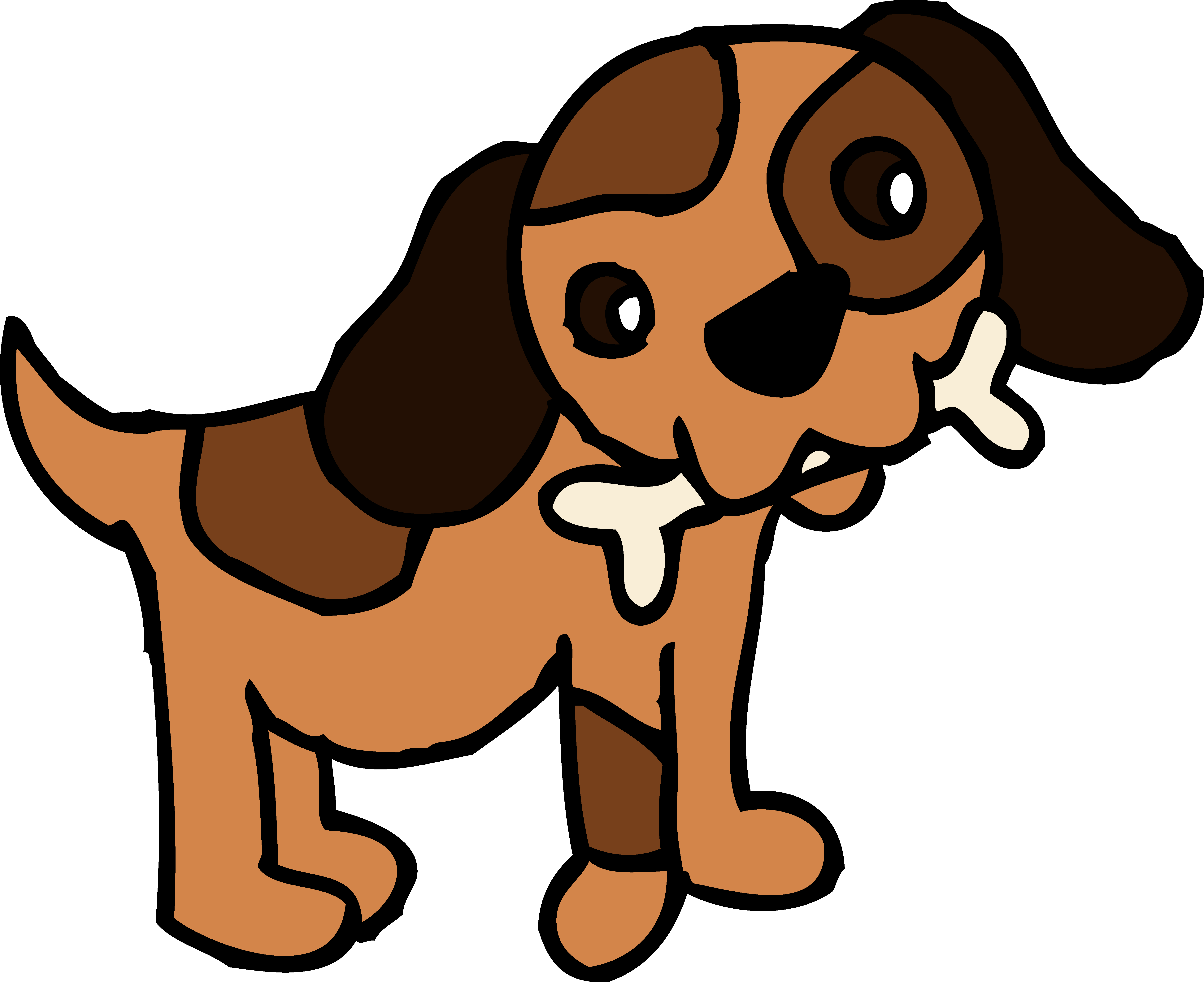 Dog and bone clipart