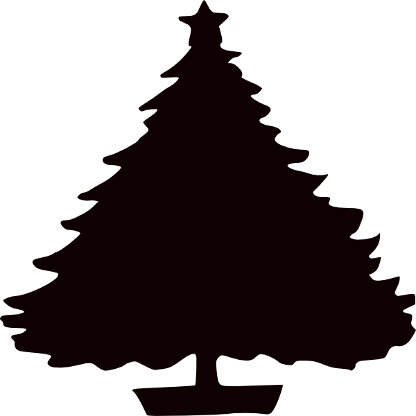 Christmas trees clipart silhouette