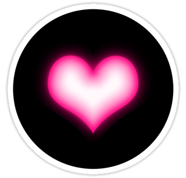 Shiny pink heart on black background" Stickers by CatchyLittleArt ...