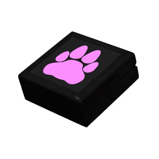 Pink Cat Paw Print Shape Trinket Box from Zazzle.