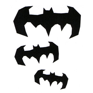 GENERIC Temporary Tattoo - 3 BAT SHAPES - Temporary Tattoos ...