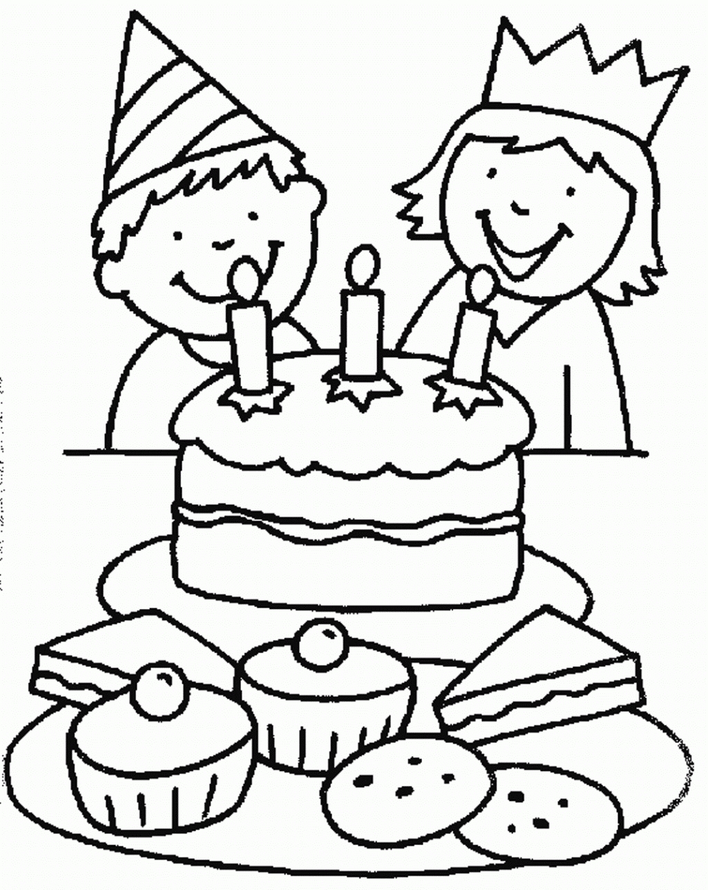 Birthday Cake Colouring Pages - ClipArt Best