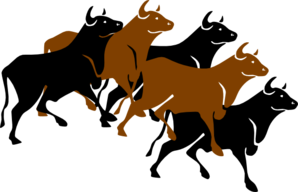 Bull Stampede Clip Art - vector clip art online ...