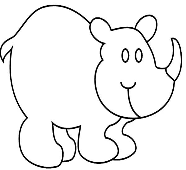 Drawing Rhino Coloring Pages : Batch Coloring