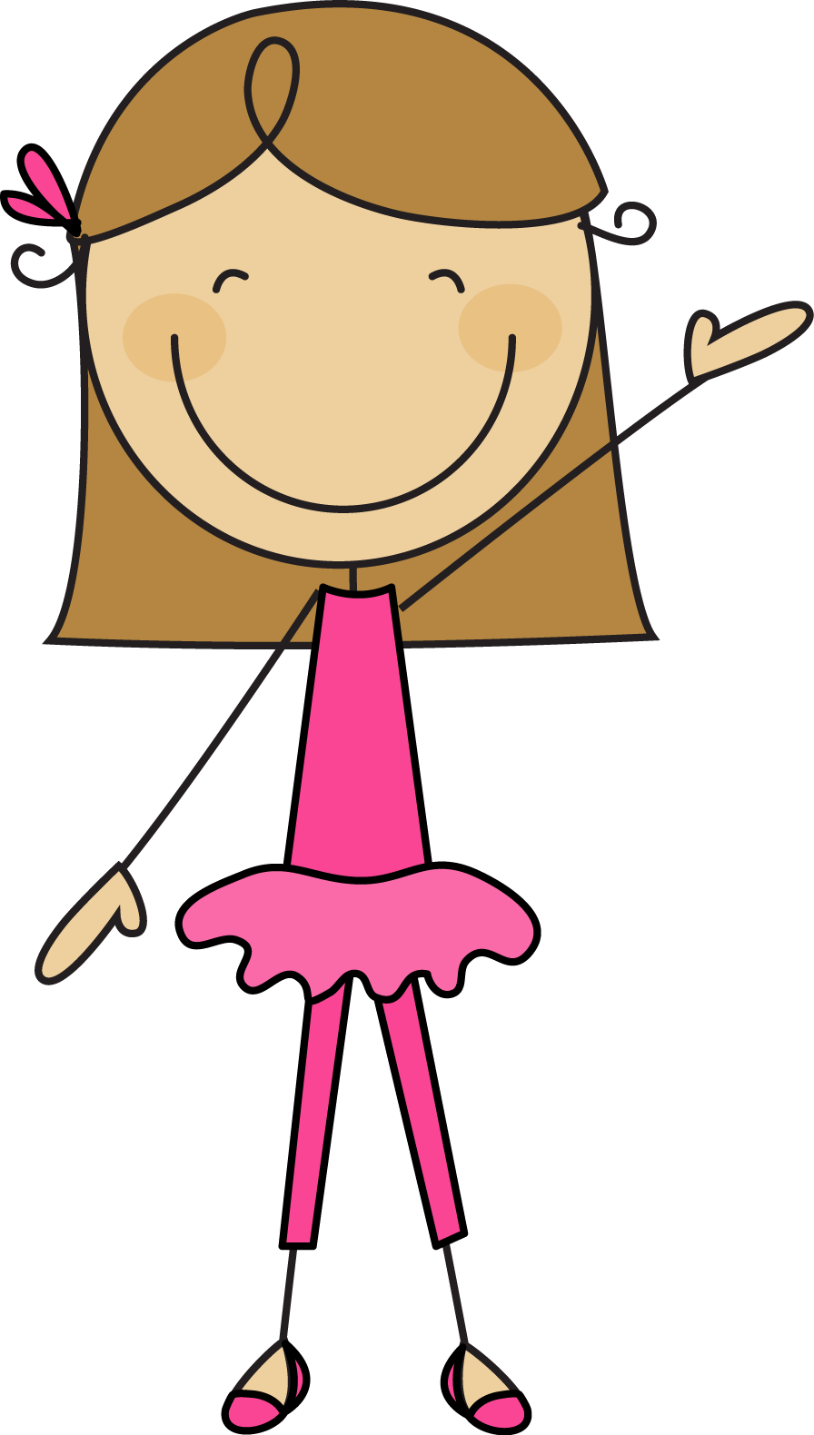 Stick person girl clipart