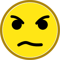 Smiley face angry clipart