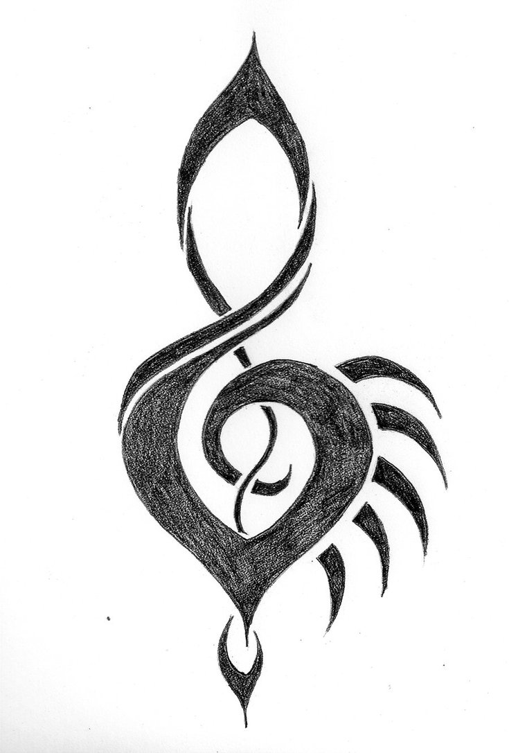 Tribal Treble Clef by balloon-fiasco on DeviantArt