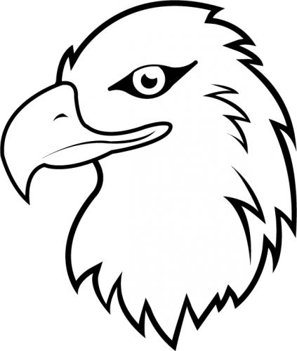 Baby eagle head clipart black and white