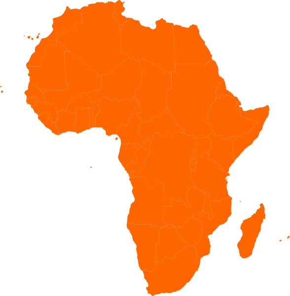 Clipart africa map outline in blue