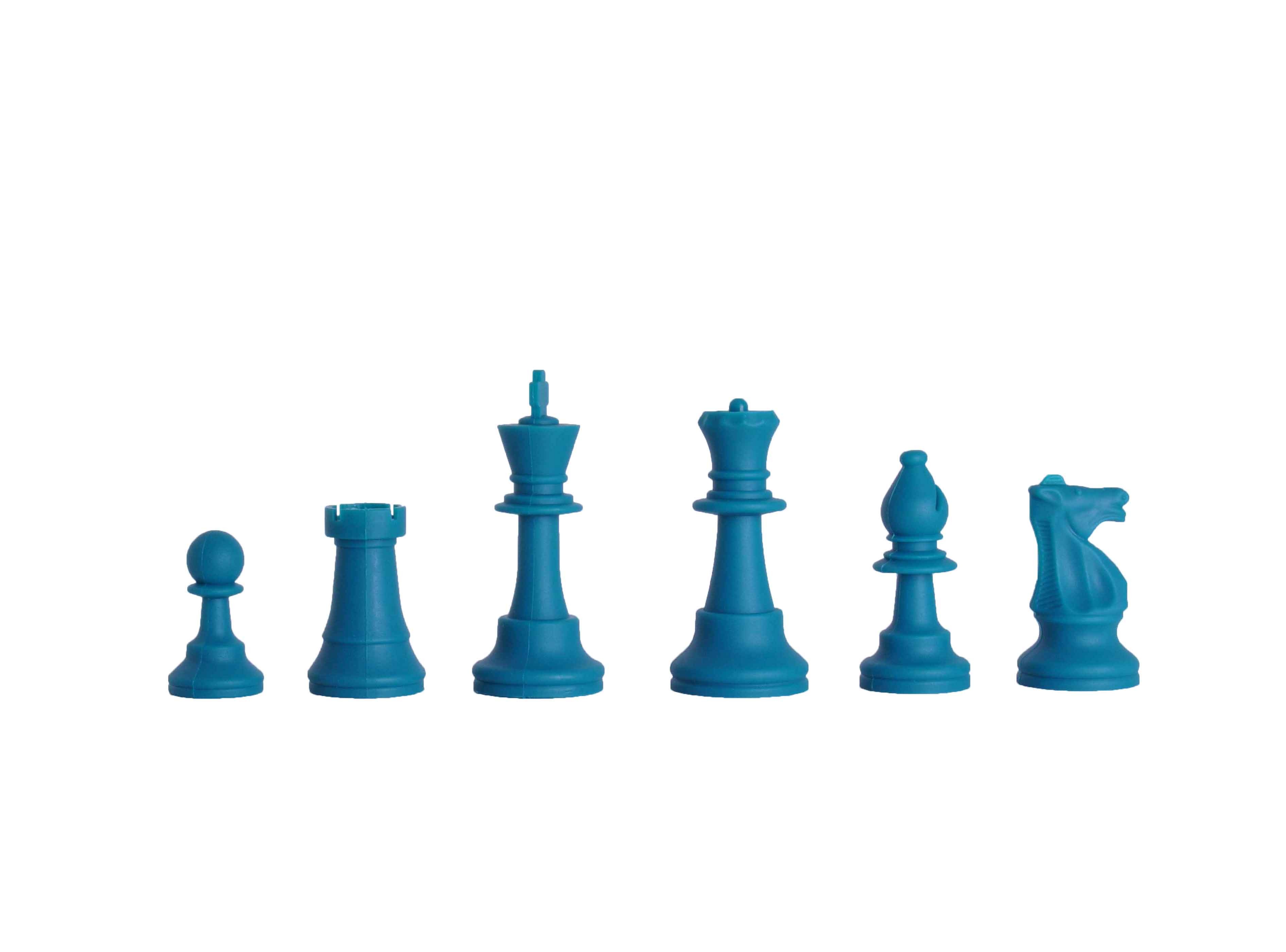 Regulation Silicone Tournament Chess Pieces - 3.75" King